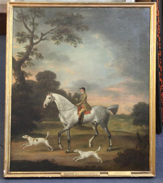 Francis Sartorius (1734-1804) Cooper with Bluecap and Wanton, 1767 29.5 x 24.75in.